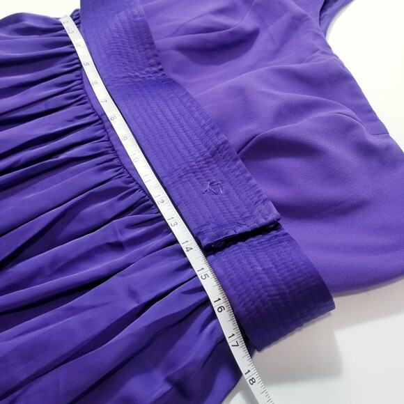 WHITE by Vera Wang Purple Regency Gown Dress One Shoulder Slit - Picture 7 of 11